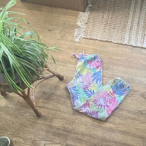 SUNDRY Sz 1. Hawaiian Multicolor Tropical-Print joggers